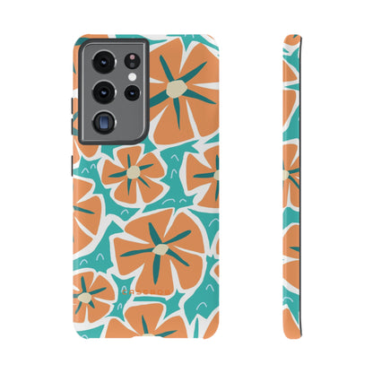 Orange Happy Flower - Protective Phone Case