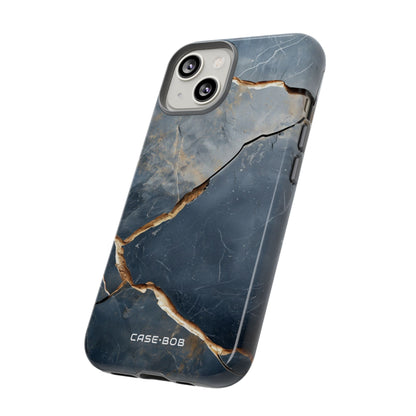 Jagged Vein Navy iPhone 14 Case - Tough