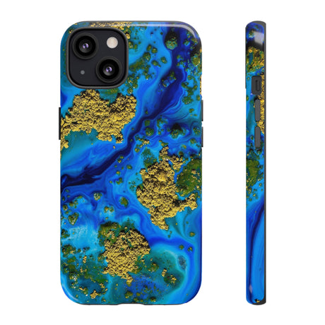 Blue Clear Ocean Ink Art iPhone Case (Protective) iPhone 13 Glossy Phone Case