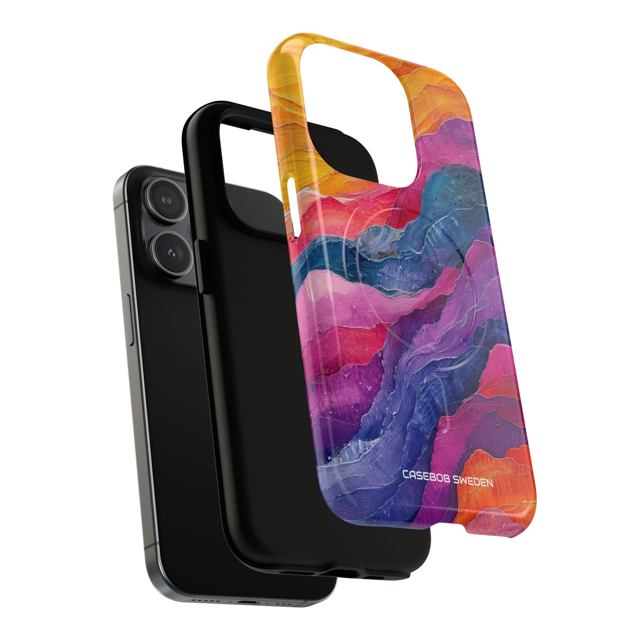 Vibrant Abstract Waves - Tough + MagSafe® iPhone 15 Phone Case