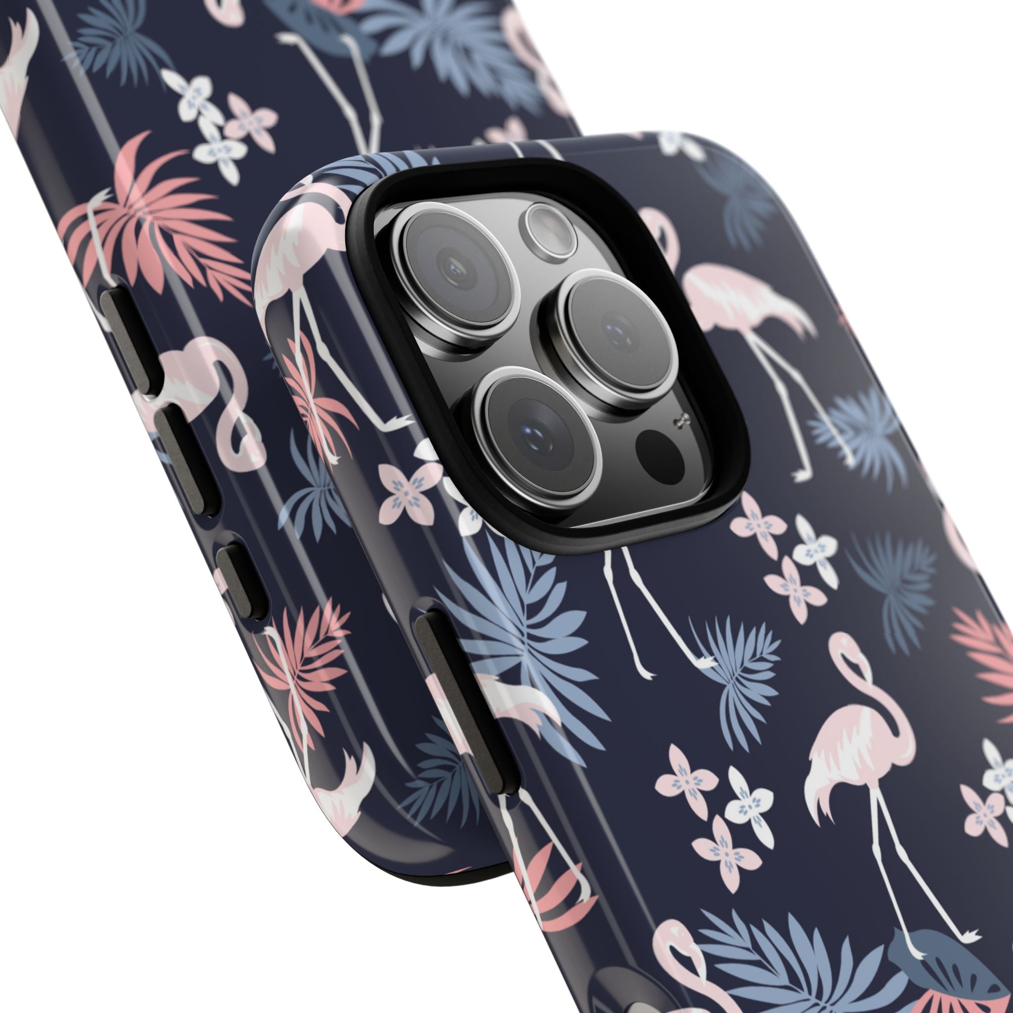 Flamingos Dance Playfully - iPhone Case