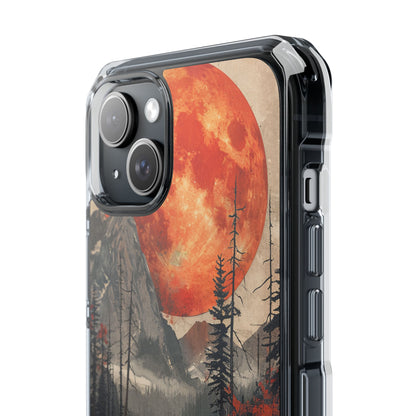 Celestial Glow Over Reflective Landscape iPhone 15 - Clear Impact Phone Case