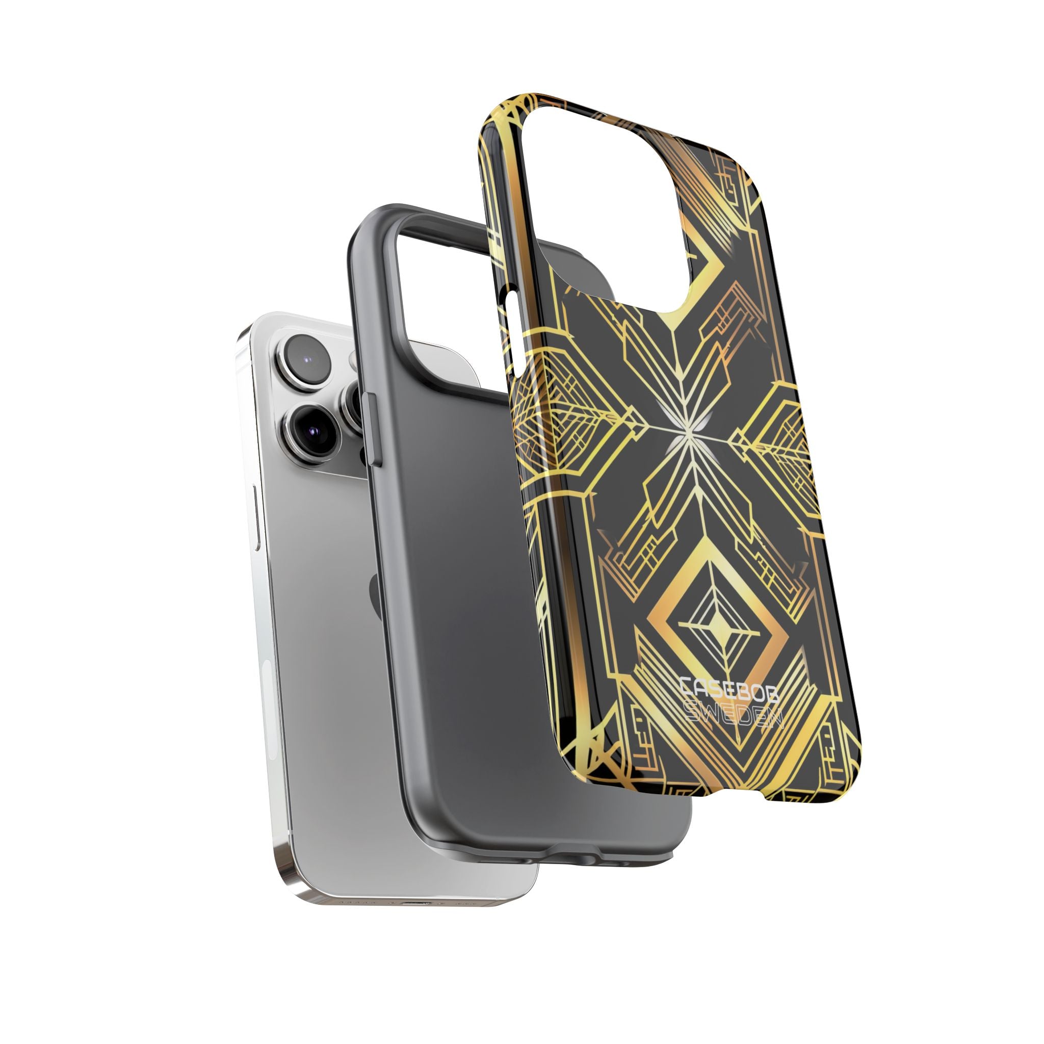 Golden Geometric Symphony iPhone 14 - Tough