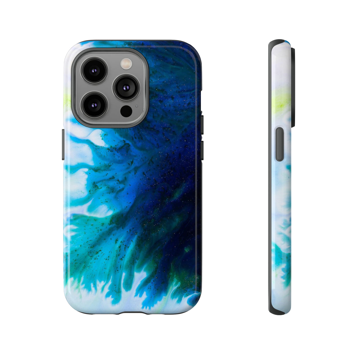 Blue Liquid Ink Art - Protective Phone Case