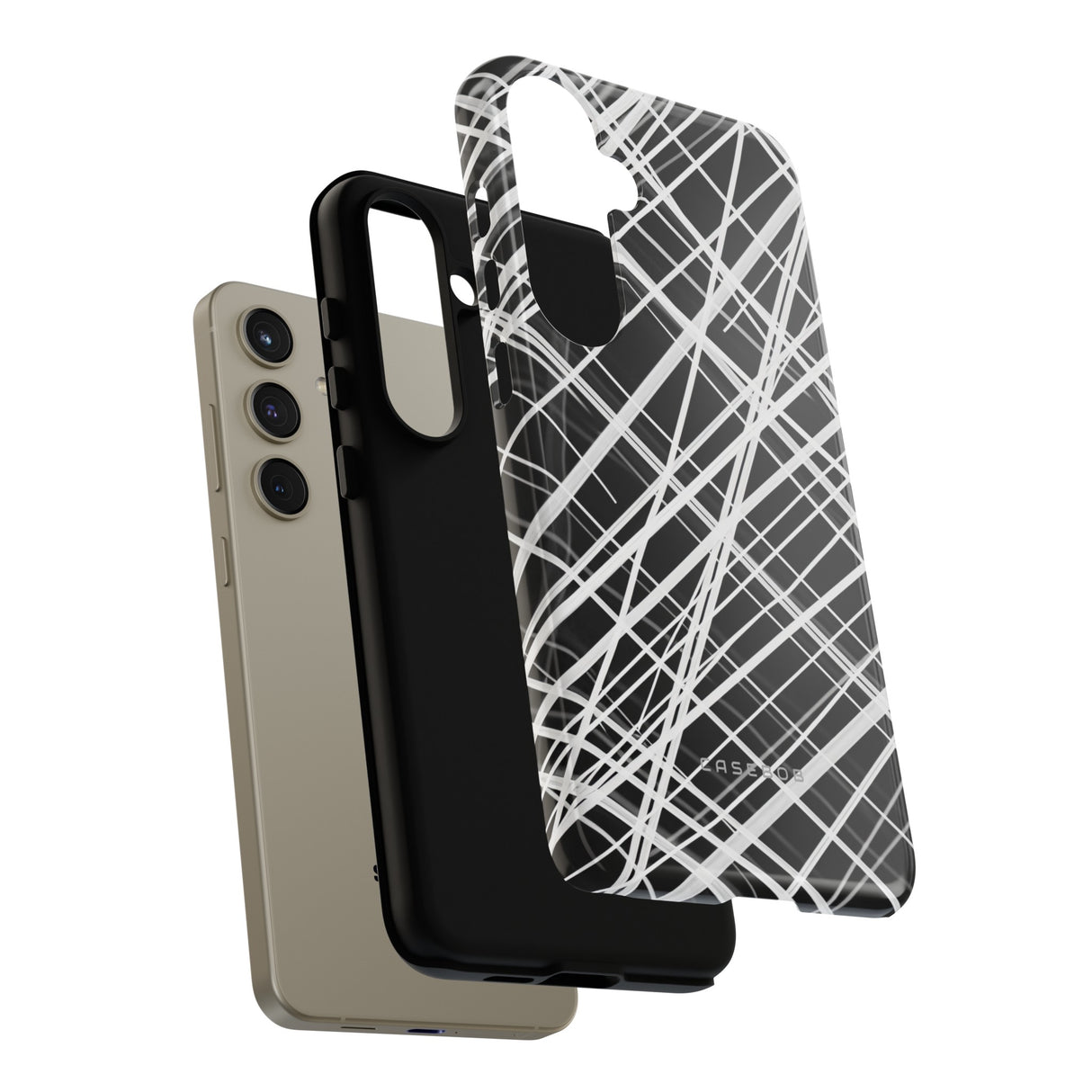 White Line Elegance - Protective Phone Case