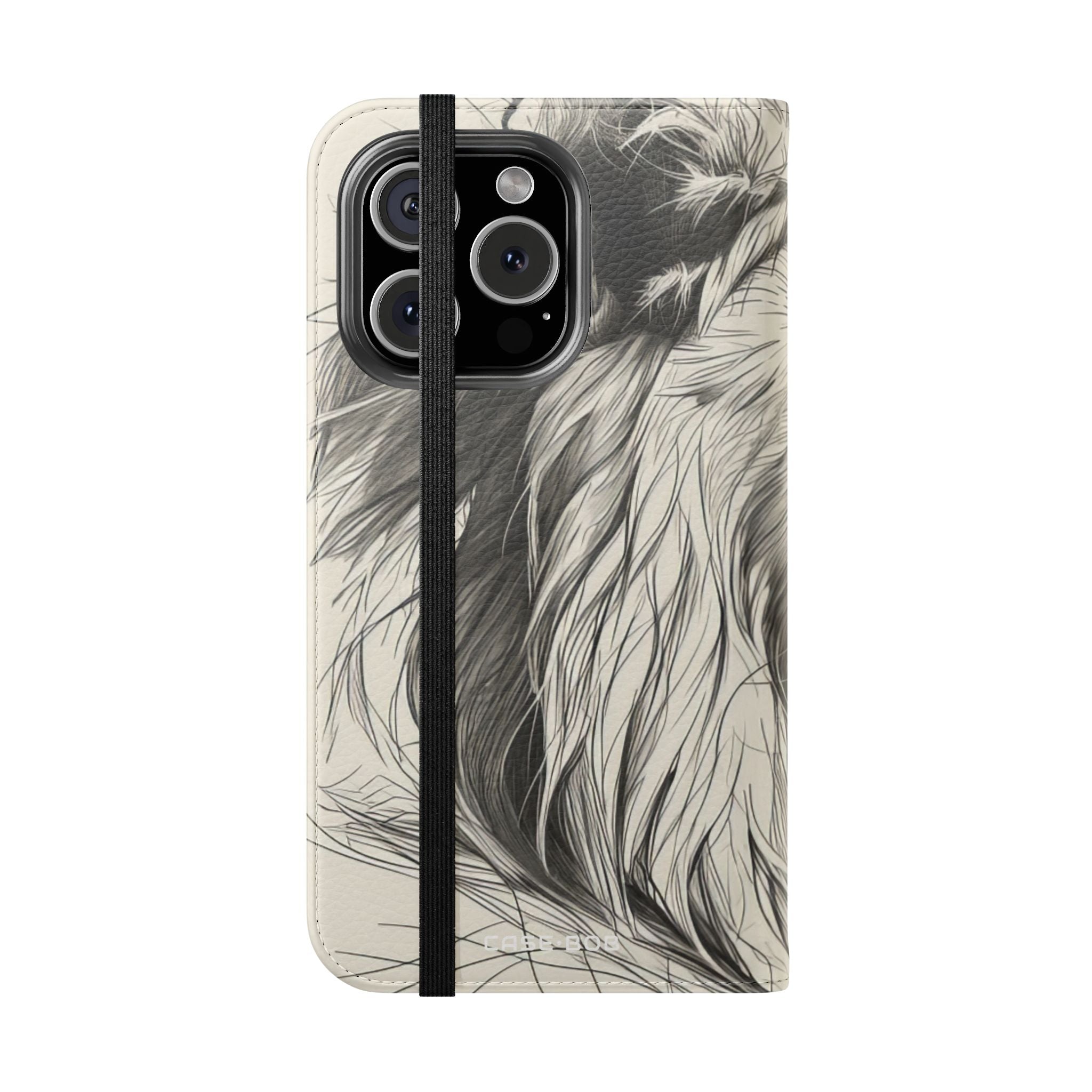 Lion Whisper Gray - iPhone 16 Pro -lompakkokotelo