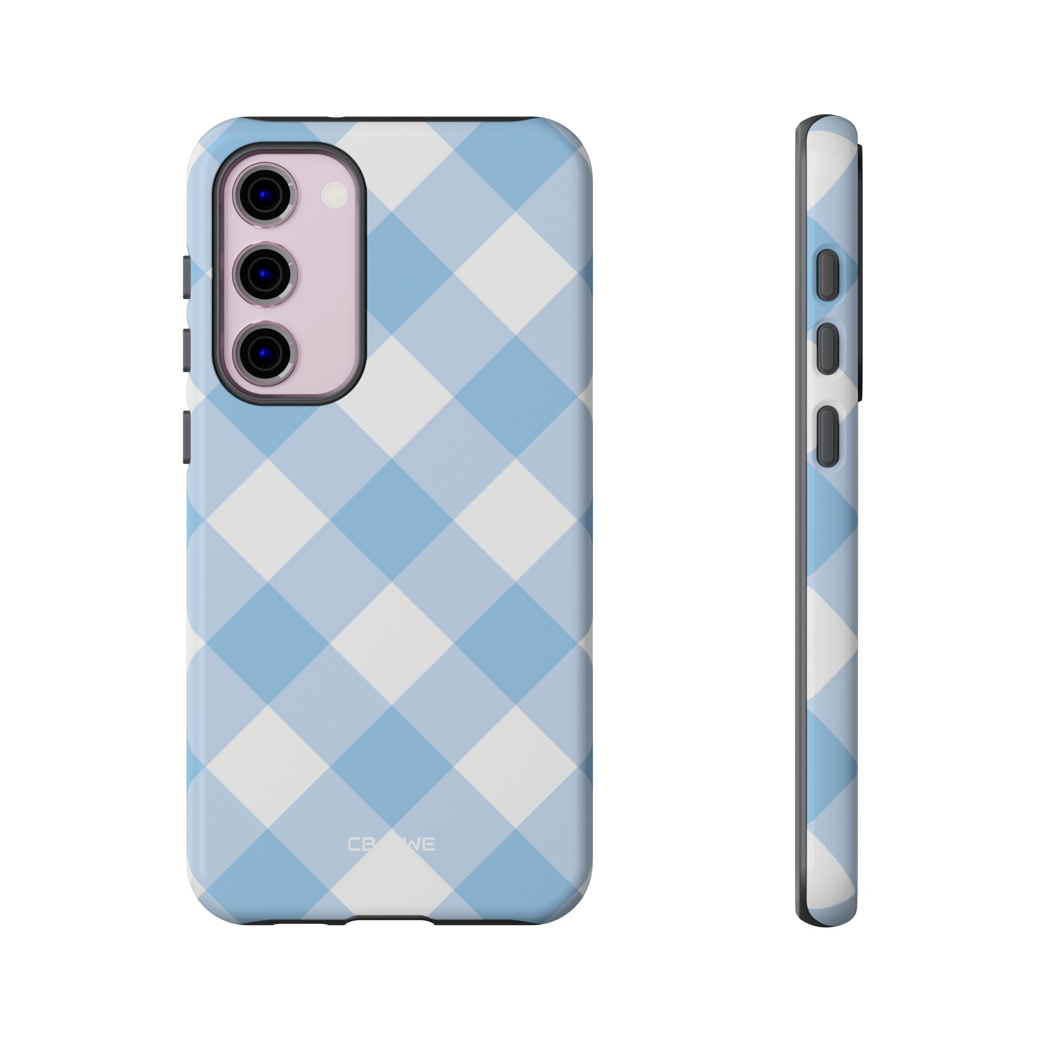 Soft Blue Gingham Elegance - Samsung Case