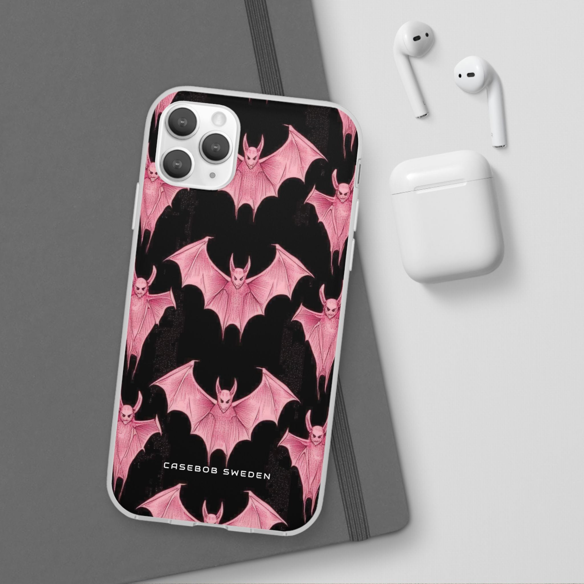 Gothic Pink Bats Aflame iPhone 11 - Flexi Phone Case