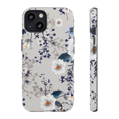 Watercolor Blue Summerflowers - Protective Phone Case