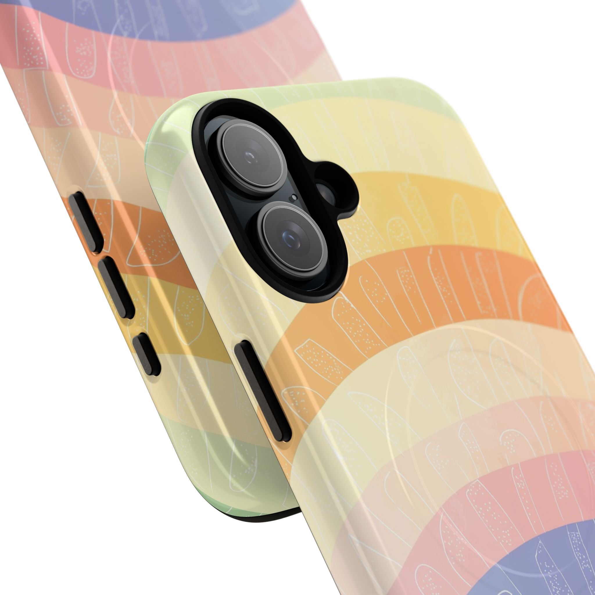 Pastel Rainbow Bands iPhone 16 Plus Case - Tough+