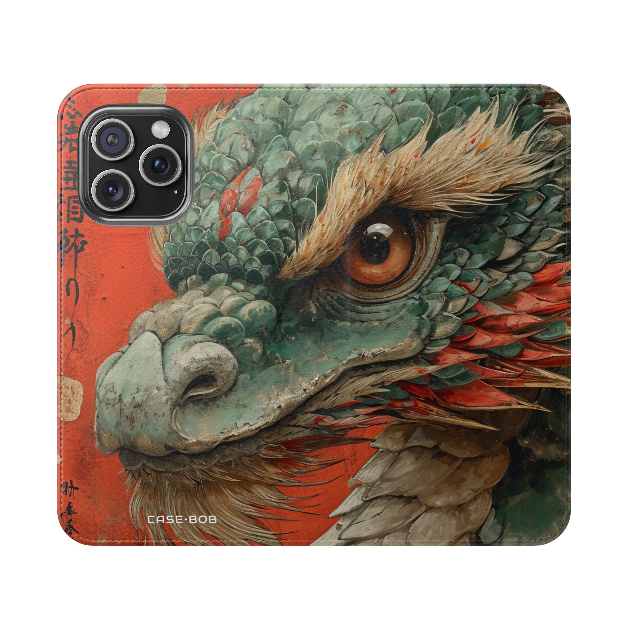 Draak's Gaze Crimson - iPhone 15 Pro Max Case - Portemonnee