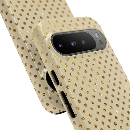 Gold Sparkle Grid Google Pixel 9 Pro XL Case - Tough