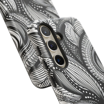 Fluid Monochrome: Intricate Patterns - For Samsung S24