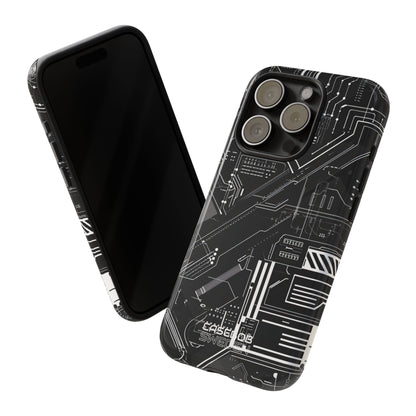 Futuristisch Circuit Raster iPhone 15 - Tough