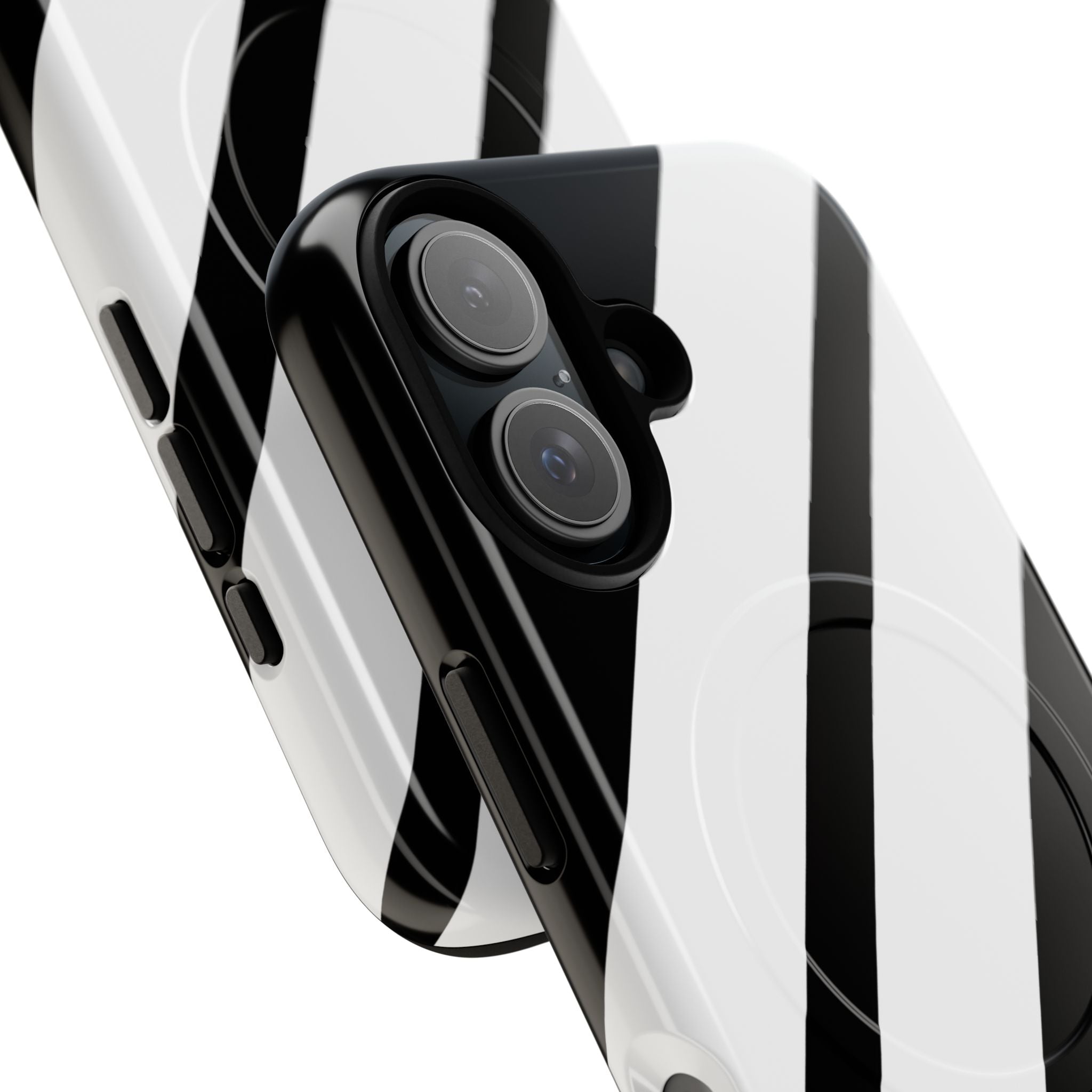 Diagonal Bands Noir iPhone 16 Case - Tough+