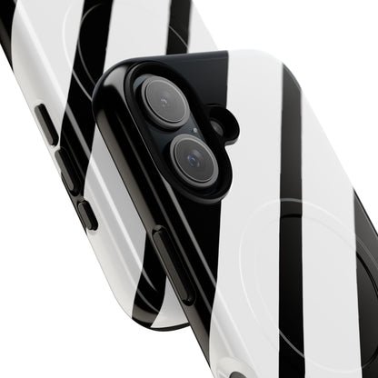 Diagonal Bands Noir iPhone 16 Case - Tough+