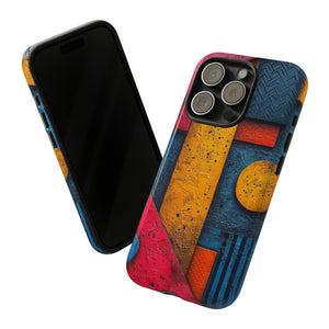 Neon Geometric Fusion - Protective Phone Case