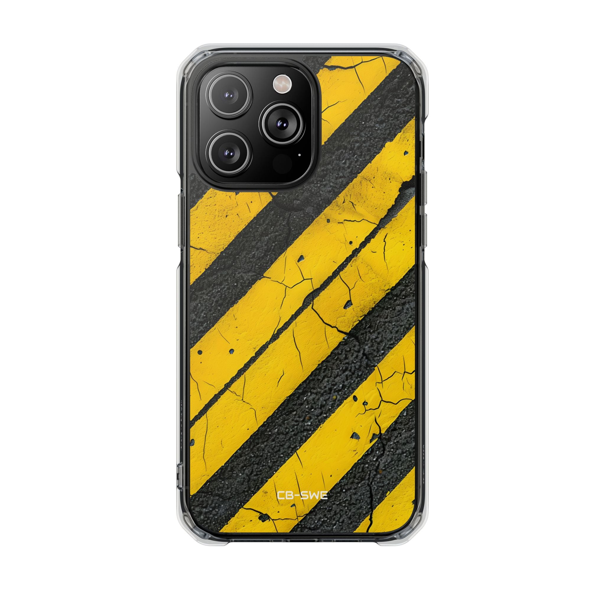 Cracked Hazard Lines iPhone Case - Impact