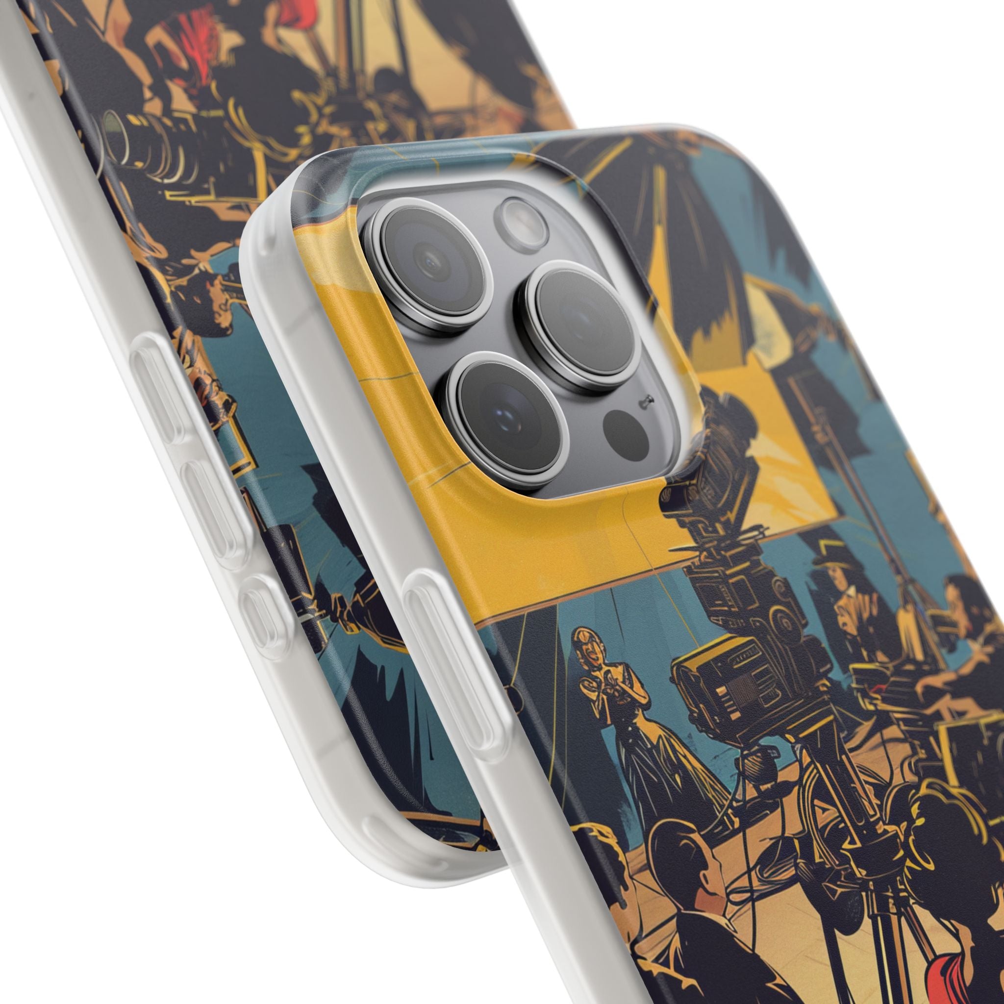 Golden Era Cinematic Spotlight iPhone 15 - Flexi Phone Case