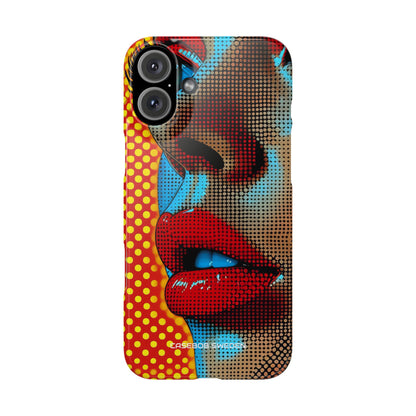 Yellow Red Pop Art Portrait - Slim iPhone 16 Phone Case