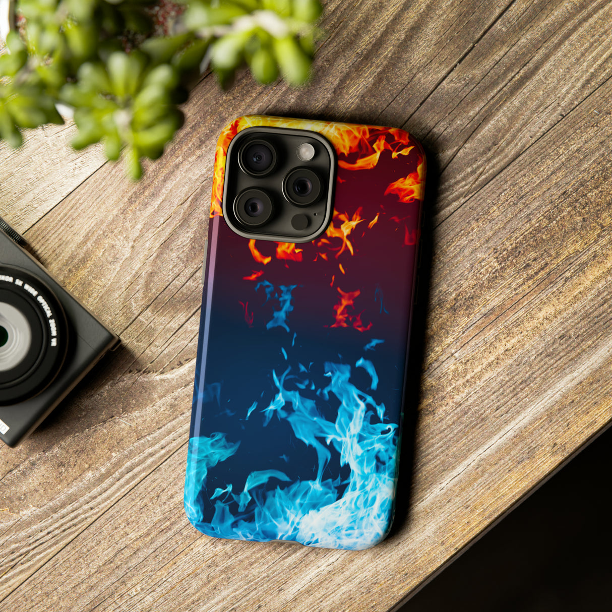 Red & Blue Flames - Protective Phone Case