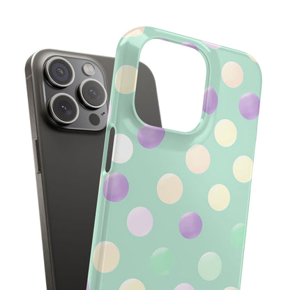 Pastel Polka Dots - Slim iPhone 15 Phone Case