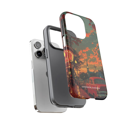 Mid-Century Nostalgia Streetscape iPhone 14 - Tough Phone Case