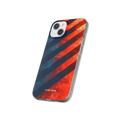 Diagonal Stripes Blaze iPhone 14 Case - Soft