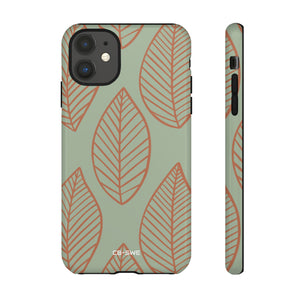 Mint and Orange Leaves - iPhone Case