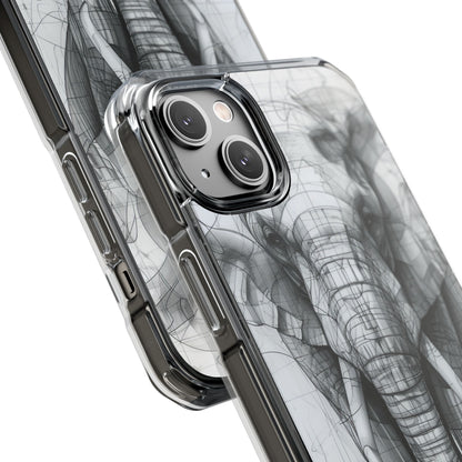 Elephant Line Geometry iPhone 14 - Clear Impact Phone Case