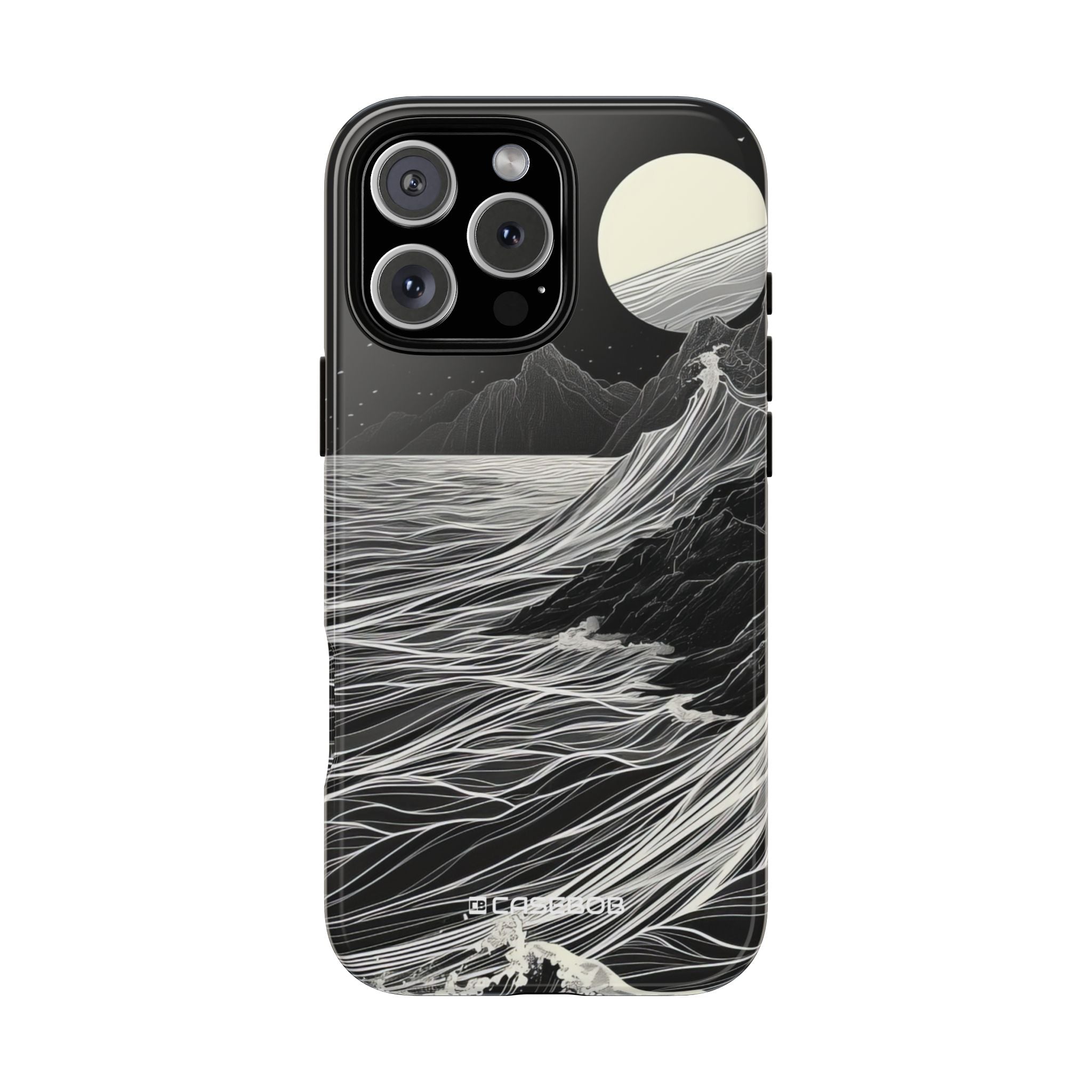 Flowing Serenity: Monochrome Waves - for iPhone 16