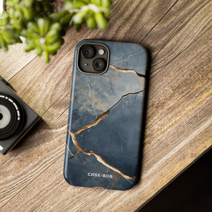 Jagged Vein Navy iPhone 15 Plus Case - Tough