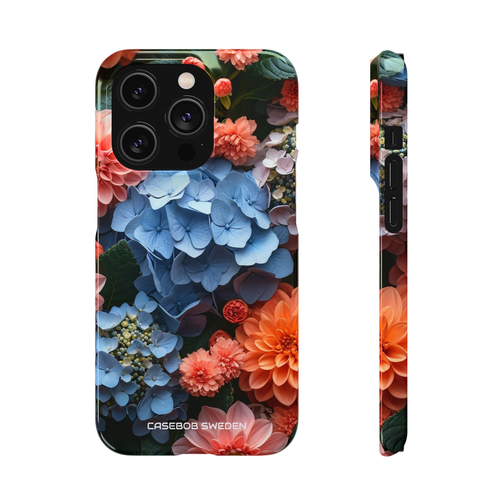 Blue Floral Bliss - Slim iPhone 14 Phone Case