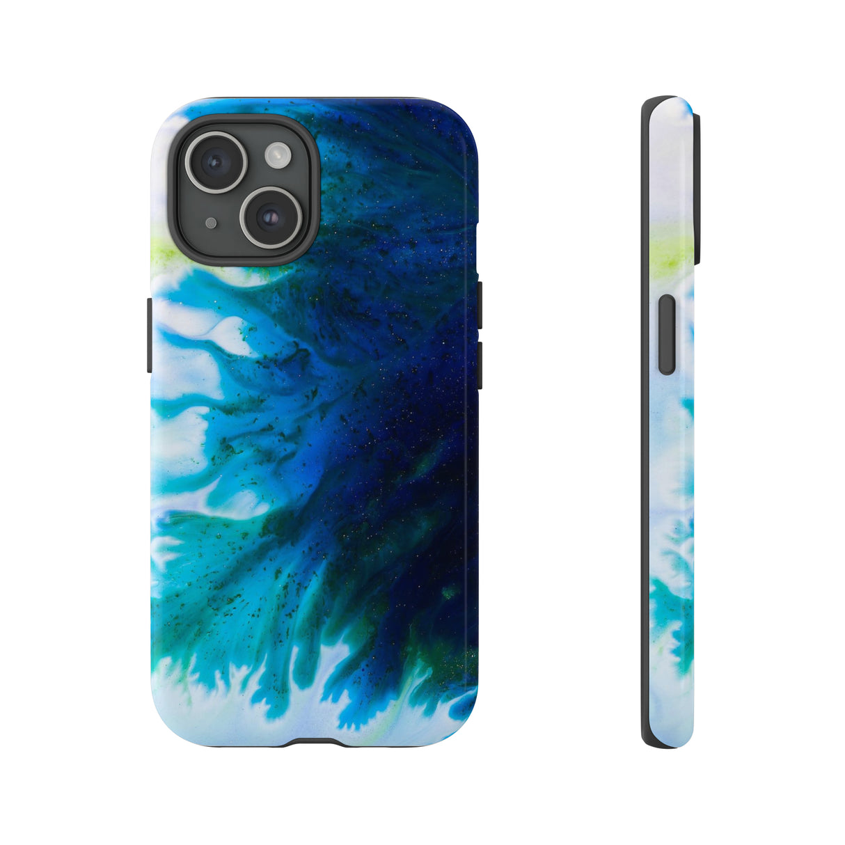 Blue Liquid Ink Art - Protective Phone Case