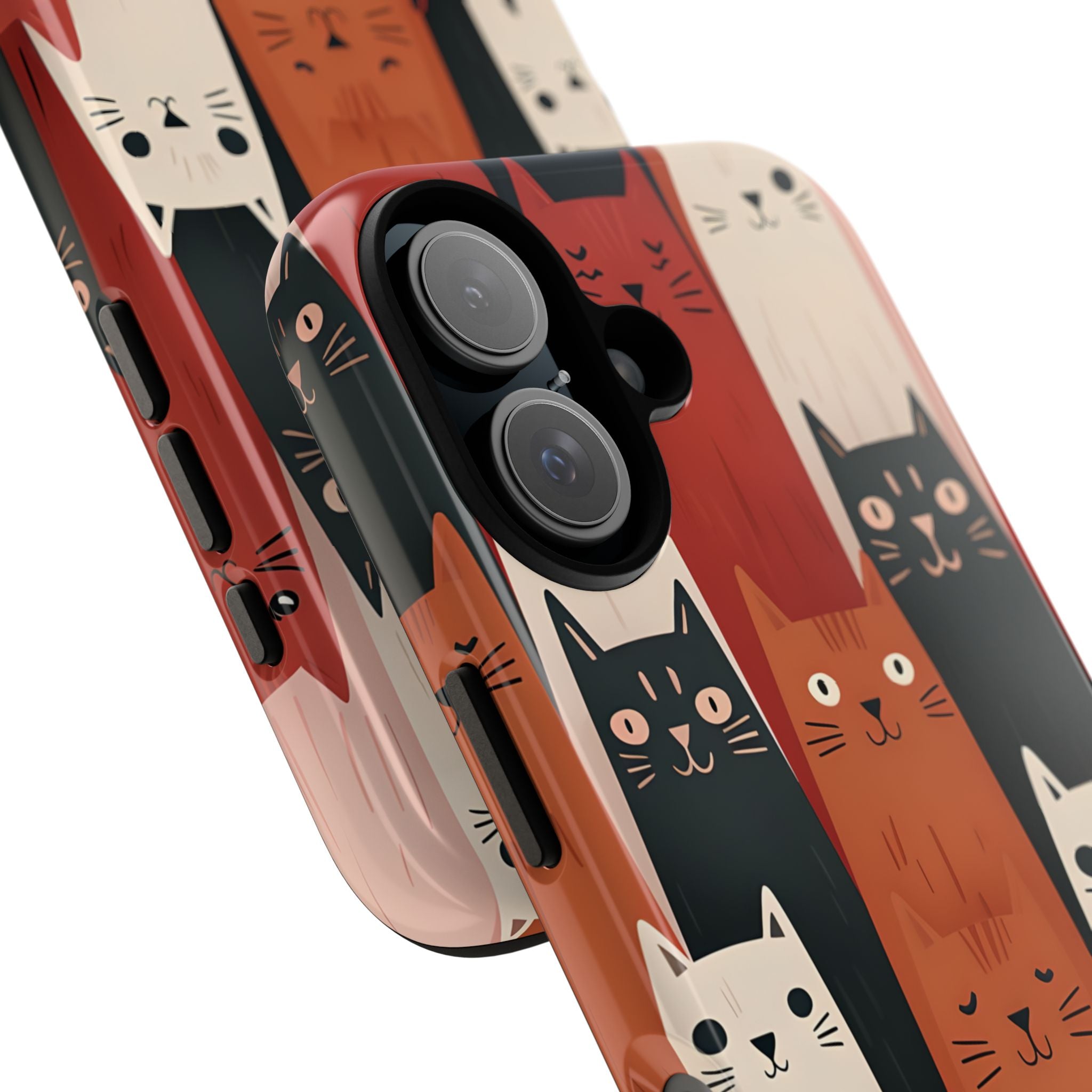 Elongated Cats Black iPhone 16 Pro Case - Tough