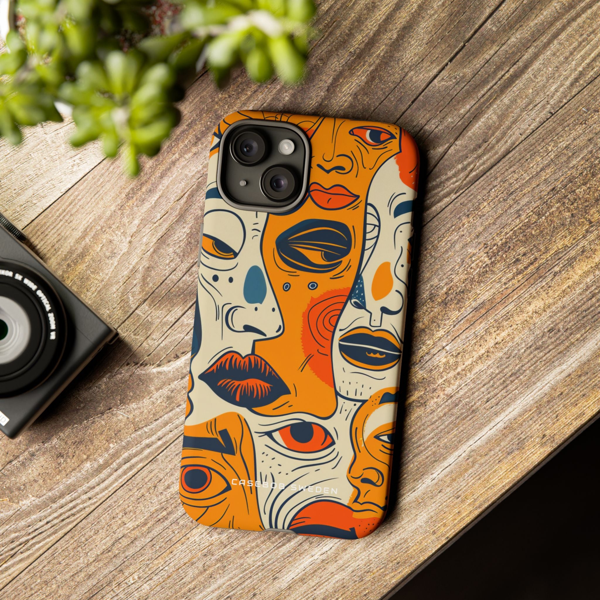 Gradient Face Mosaic iPhone 15 - Tough Phone Case