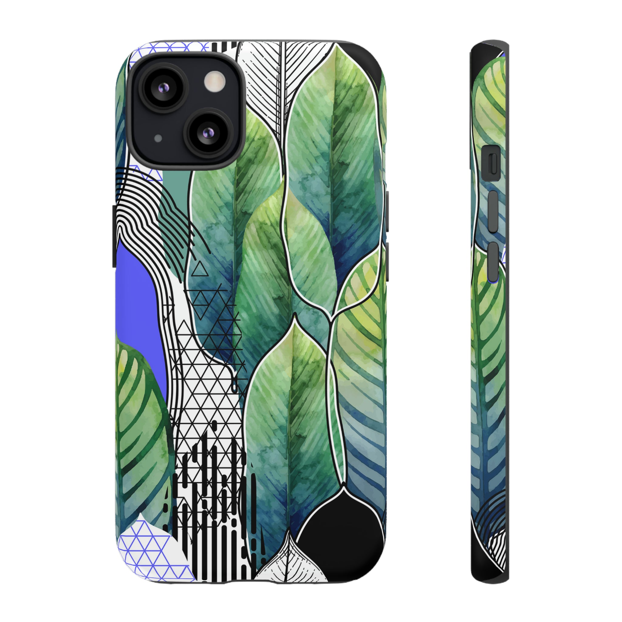 Watercolor Green Leafs - Protective Phone Case