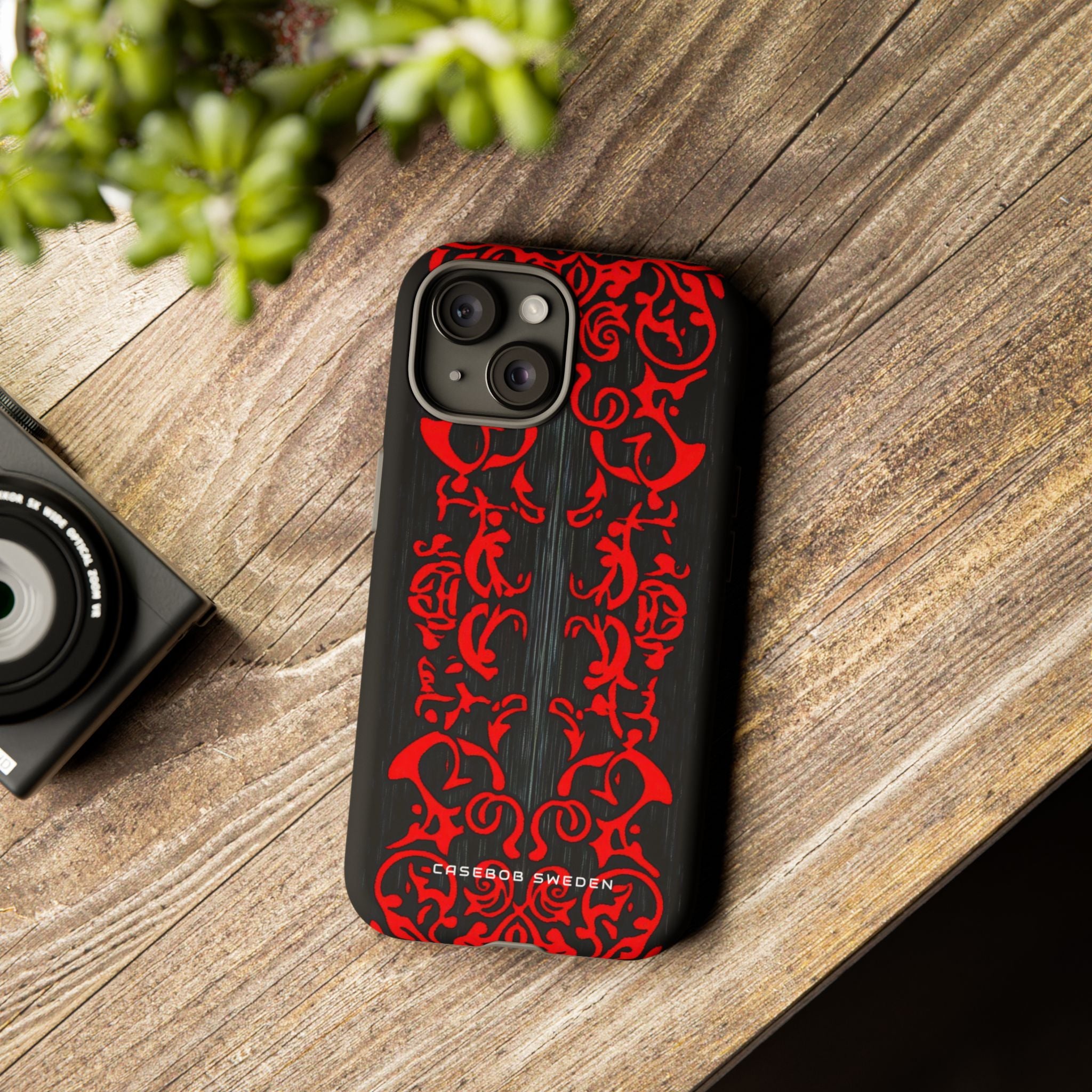 Gothic Crimson Symmetry iPhone 15 - Tough Phone Case