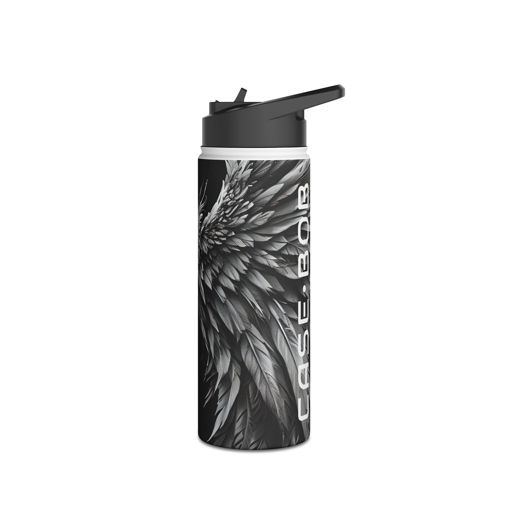 Crimson Silver Wings - Stainless Steel Water Bottle