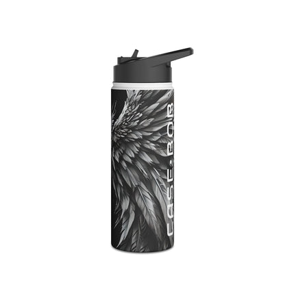 Crimson Silver Wings - Stainless Steel Water Bottle
