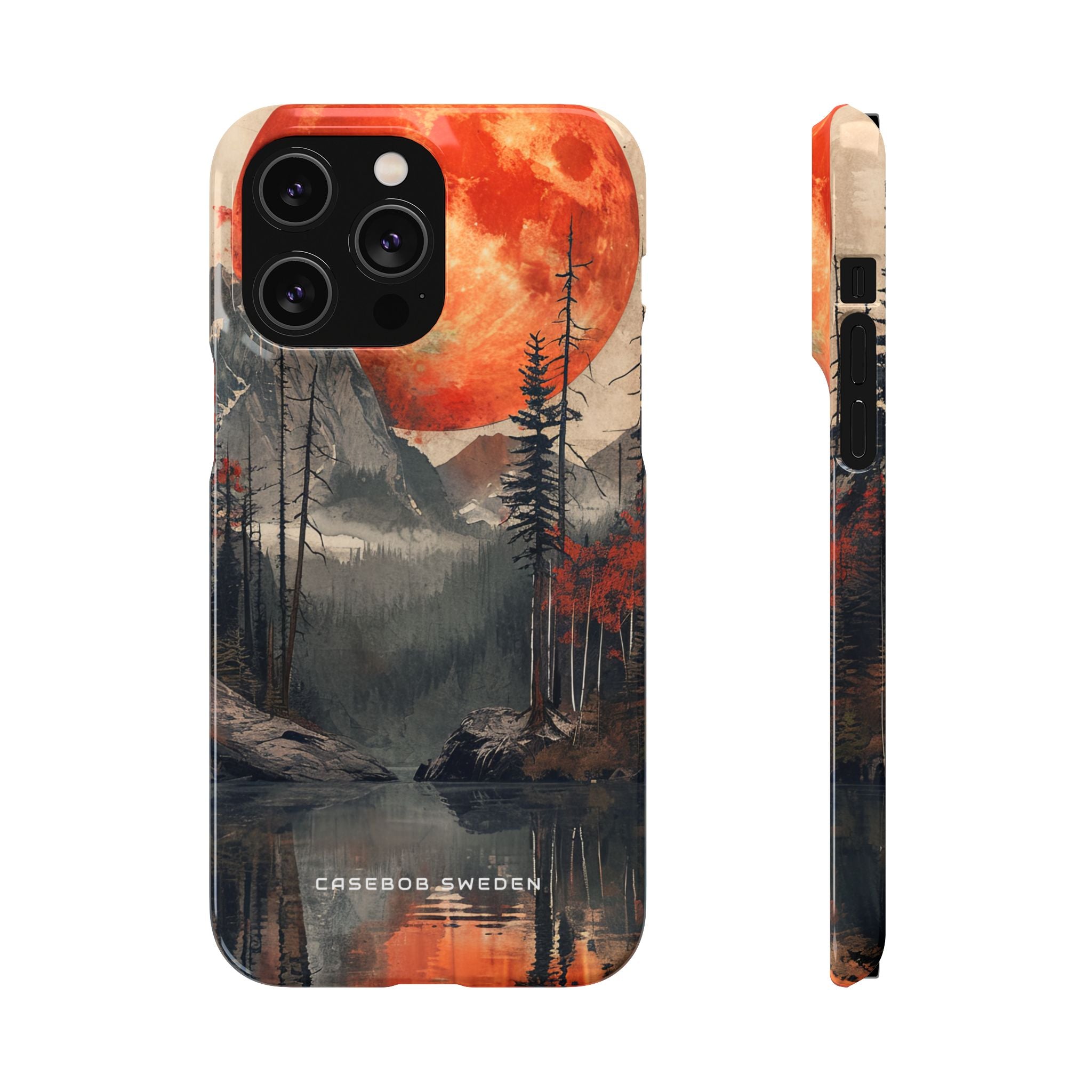 Celestial Glow Over Reflective Landscape iPhone 14 - Slim Phone Case