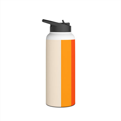 Rainbow Stripes Beige - Stainless Steel Water Bottle