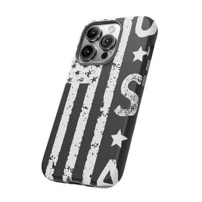 Black n White U.S Flag - Protective Phone Case