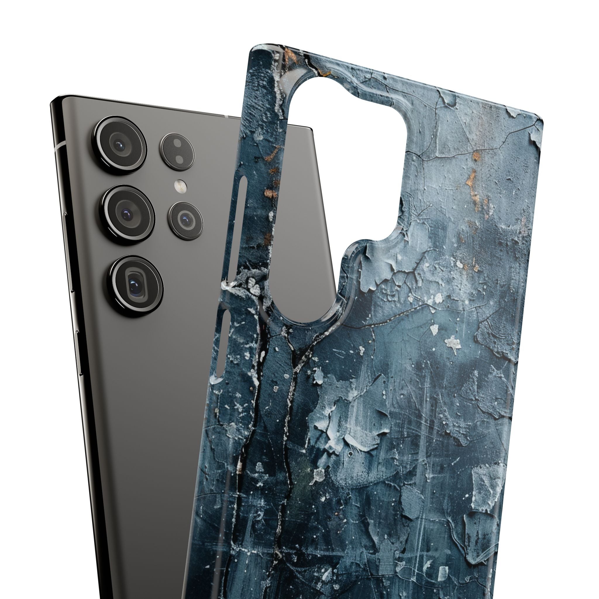 Weathered Blue Tapestry with Cracked Layers Samsung S23 - Slim Phone Case