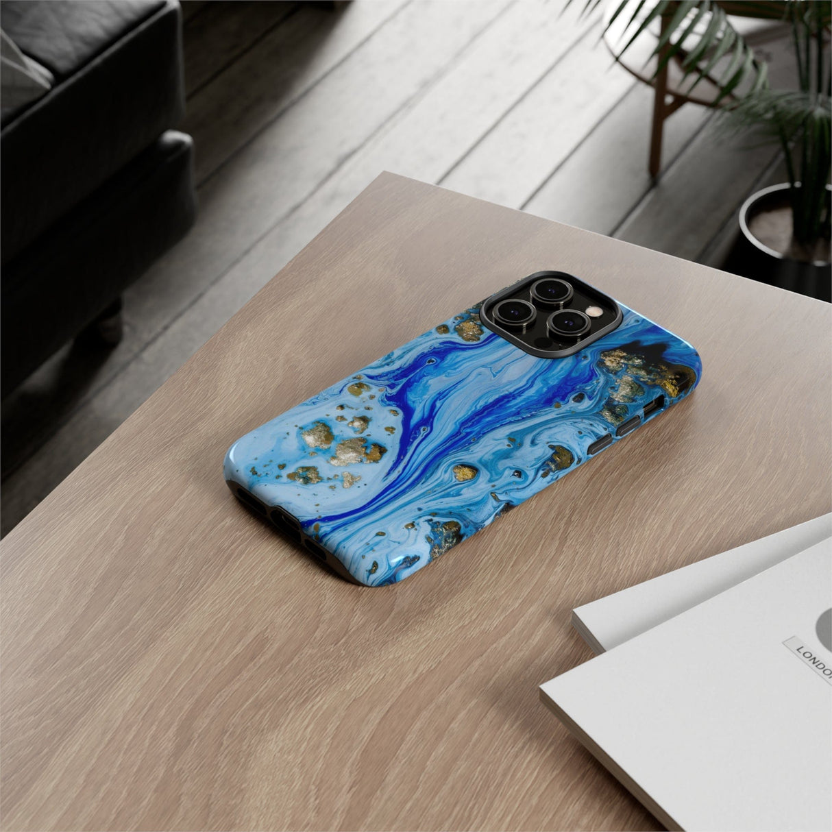 CASEBOB Phone Case Blue Ice Ink Art iPhone Case (Protective)