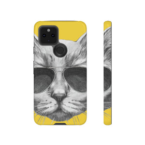 CASEBOB Phone Case Google Pixel 5 5G / Glossy Cool Cat Portrait Android Case (Protective)