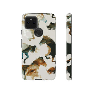 CASEBOB Phone Case Google Pixel 5 5G / Glossy Tie Dye Horses Android Case (Protective)