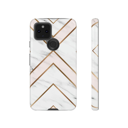 CASEBOB Phone Case Google Pixel 5 5G / Glossy White Marble Android Case (Protective)