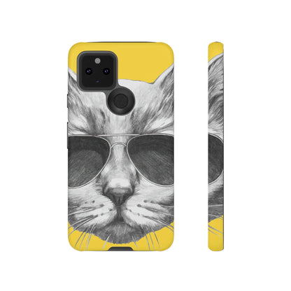 CASEBOB Phone Case Google Pixel 5 5G / Matte Cool Cat Portrait Android Case (Protective)