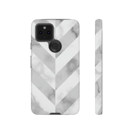 CASEBOB Phone Case Google Pixel 5 5G / Matte White Herringbone Android Case (Protective)